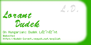 lorant dudek business card